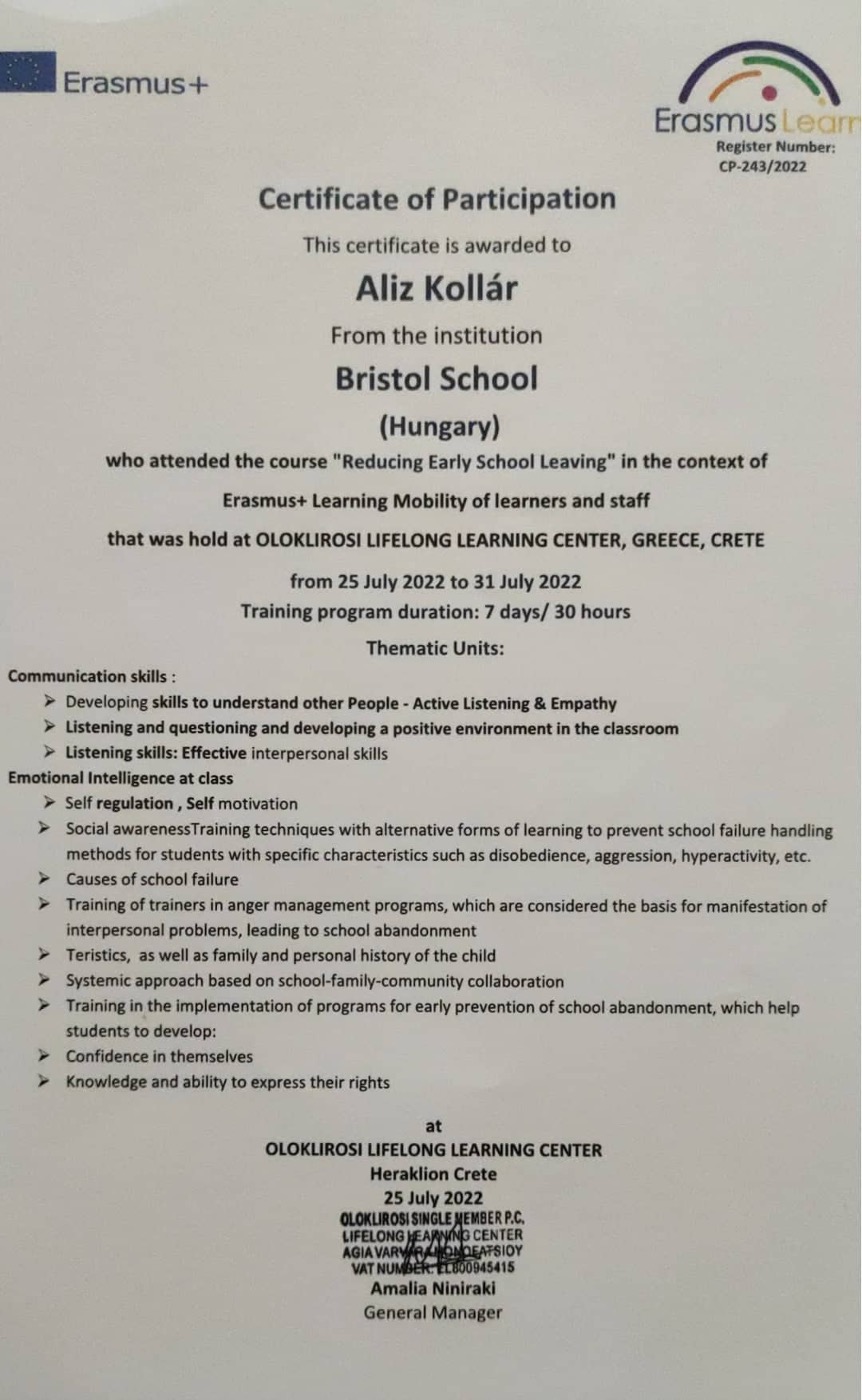 Erasmus élménybeszámoló - Kollár Aliz